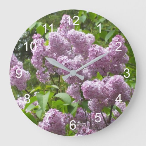 Beautiful Lilacs  Large Clock