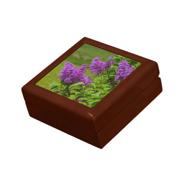 Beautiful lilacs, purple flowers, keepsake gift box (Side)