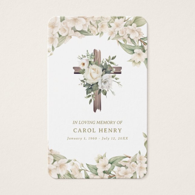 Beautiful Lily Catholic Hail Mary Prayer Card (Front)