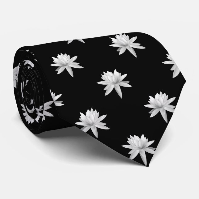 Beautiful Lily Lotus Art Cool Trendy Unique Neck Tie (Rolled)