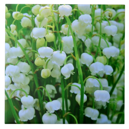 Beautiful Lily of the Valley Spring Flowers Ceramic Tile