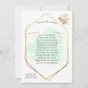 Beautiful Lime Green 💚 Boho Honey-Do Game Invitation
