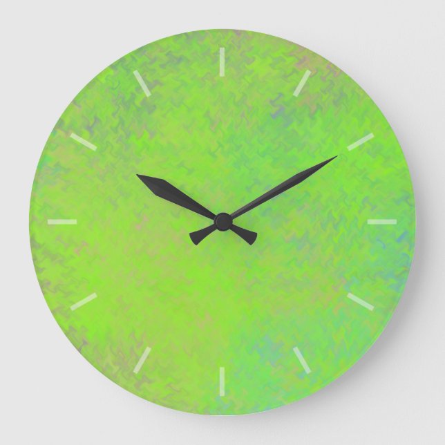 Beautiful Lime Green Marbled Paper Design Clock (Front)