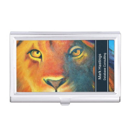 Beautiful Lion Head Portrait Regal and Proud Business Card Case