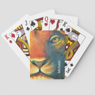 Beautiful Lion Head Portrait Regal and Proud Poker Cards