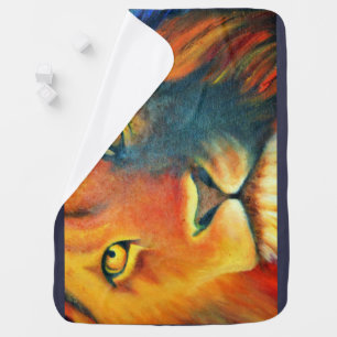 Beautiful Lion Head Portrait Regal and Proud Swaddle Blanket