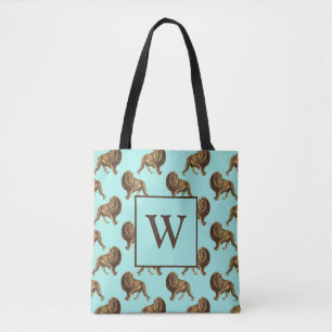 Beautiful Lions Monogram Lions Tote Bag