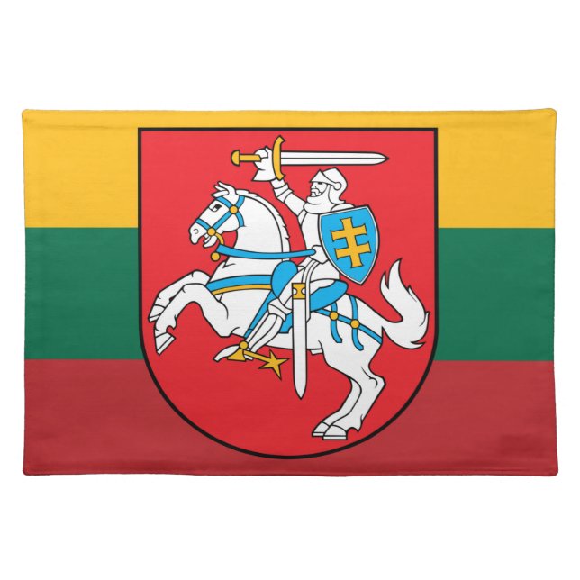 Beautiful Lithuanian Vytis Coat of Arms Flag Cloth Placemat (Front)