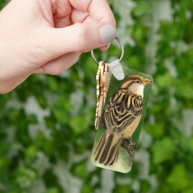 Beautiful Little Sparrow - Cute - Painting Keychain (Hand)
