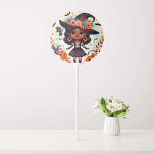 Beautiful little witch halloween party balloon