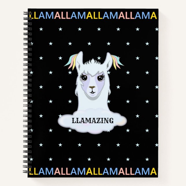 Beautiful Llama & Stars Notebook (Front)