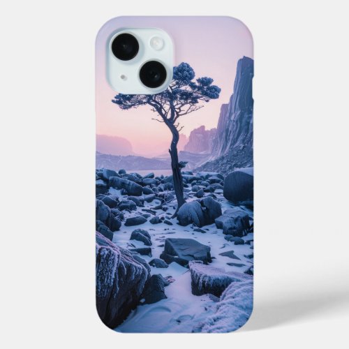 Beautiful Lonely Tree in Winter iPhone 15 Case