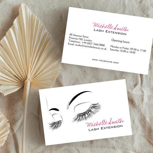 Beautiful long eyelashes Lash Extension Business Card