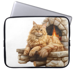 BEAUTIFUL LONG HAIRED ORANGE TABBY CAT LAPTOP SLEEVE