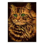 beautiful long-haired tabby cat cards (Front)
