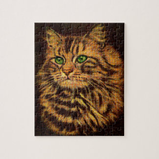 beautiful long-haired tabby cat jigsaw puzzle