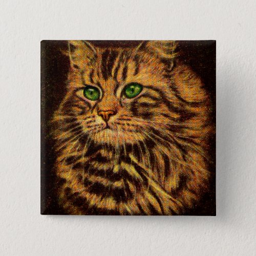 beautiful long_haired tabby cat print button