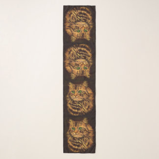 beautiful long-haired tabby cat print scarf