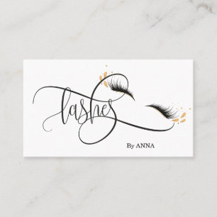 Beautiful Long Lash Extension Makeup Feather Business Card