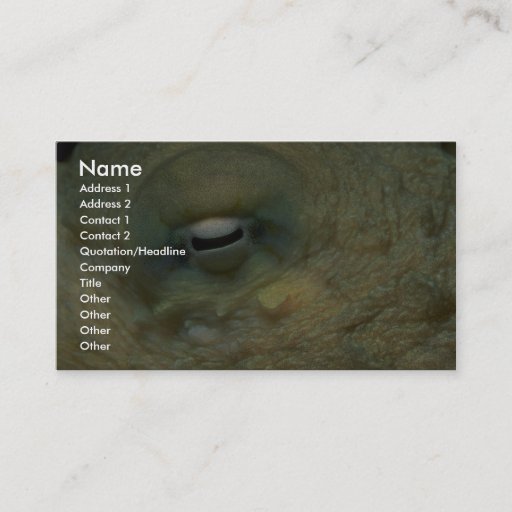 Customizable Beautiful Looking into the eye of a reef octopus Business Card