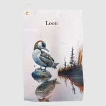 beautiful loon on a rock in watercolorMajestic Loo