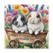 Beautiful Lop Bunny Rabbit Pretty Magnet Card