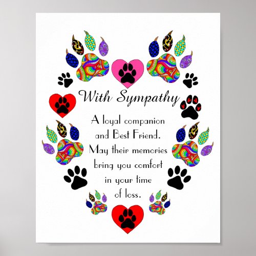 Beautiful Loss of a Pet Cat Sympathy Poster