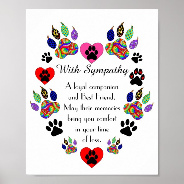 Beautiful Loss of a Pet Cat Sympathy Poster (Front)