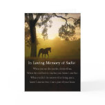 Beautiful Loss of Horse Sympathy Custom Name Card Beautiful Loss of Horse Sympathy Custom Name Card