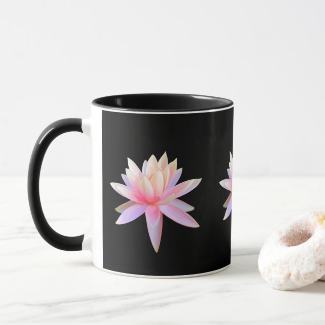 Beautiful Lotus Art Cool Trendy Mug (With Donut)