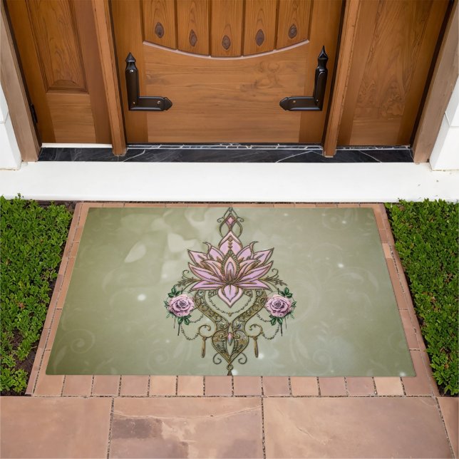 Beautiful lotus blossom  doormat (Outdoor)
