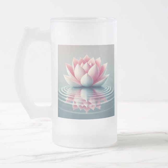 Beautiful lotus design mug (Left)