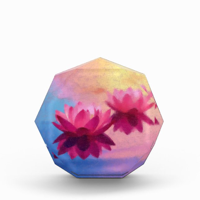 Beautiful Lotus Flower Acrylic Award (Front)