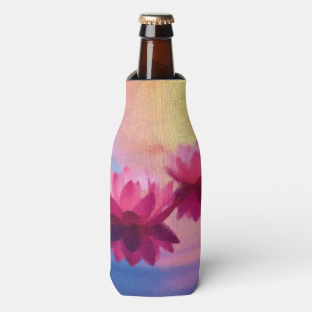 Beautiful Lotus Flower Bottle Cooler (Bottle Front)