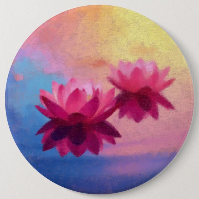 Beautiful Lotus Flower Button (Front)