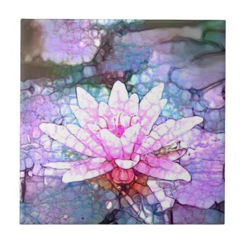 Beautiful Lotus Flower Ceramic Tile by AutumnRoseMDS at Zazzle