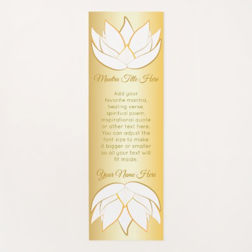 Beautiful Lotus Flower Gold White Ombre Gradation Yoga Mat