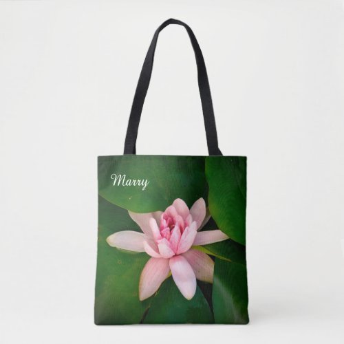 Beautiful Lotus Flower Personalized Photo Tote Bag