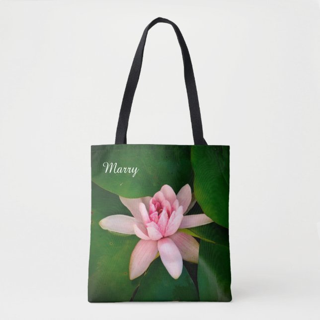 Beautiful Lotus Flower Personalized Photo Tote Bag (Front)