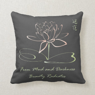 Beautiful Lotus Flower Spiritual Meditation Yoga Throw Pillow
