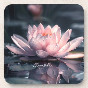 Beautiful Lotus Lake Beverage Coaster