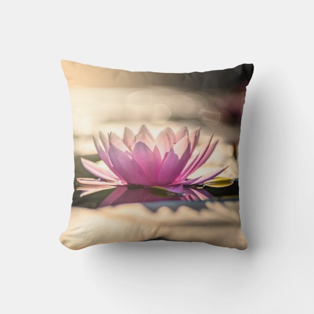 Beautiful Lotus,Lake,Landscape Throw Pillow (Front)