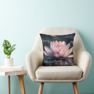 Beautiful Lotus Lake Throw Pillow