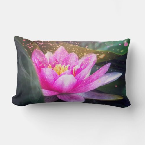 Beautiful Lotus Landscape Zen Lumbar Pillow