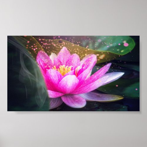 Beautiful Lotus Landscape Zen Poster