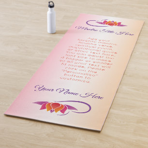 Beautiful Lotus Purple Orange Pink Ombre Gradation Yoga Mat