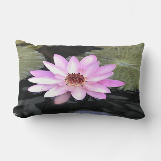 Beautiful Lotus,Zen, Landscape Lumbar Pillow (Front)