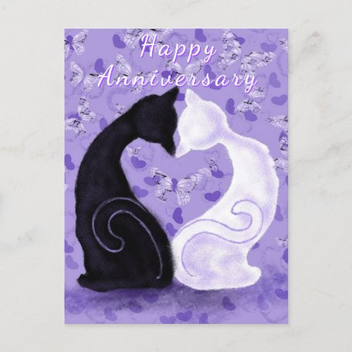 Beautiful Love Couple Cat Anniversary Card