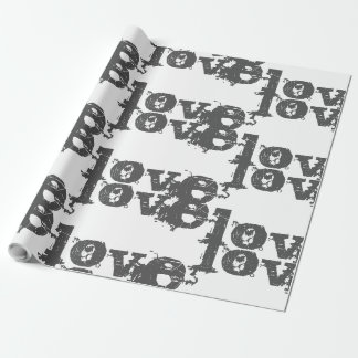 beautiful LOVE GRAY BLACK Wrapping Paper