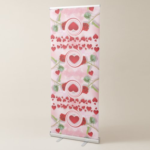 Beautiful Love Heart Graphic Pattern Design Retractable Banner